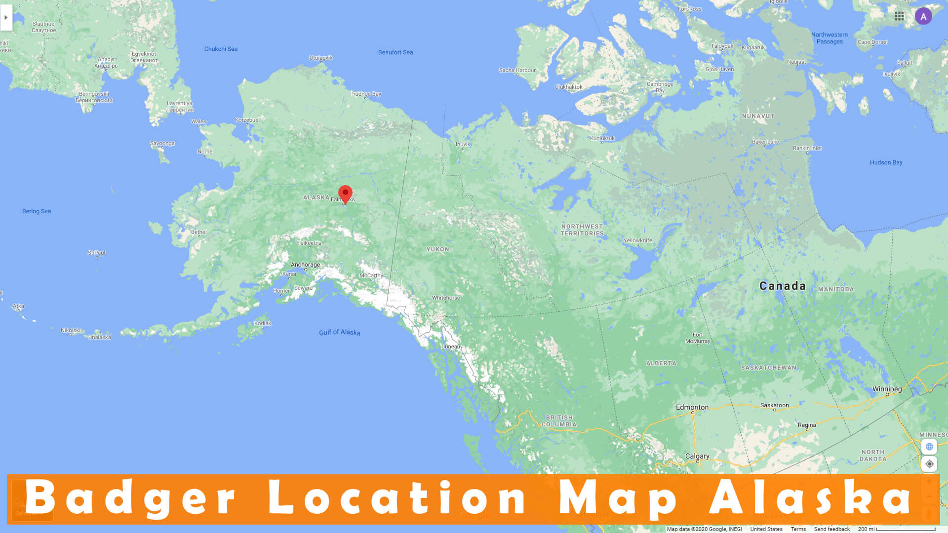 Badger Location Map Alaska